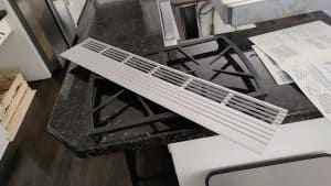 Dacor vent hood filter cover after removal