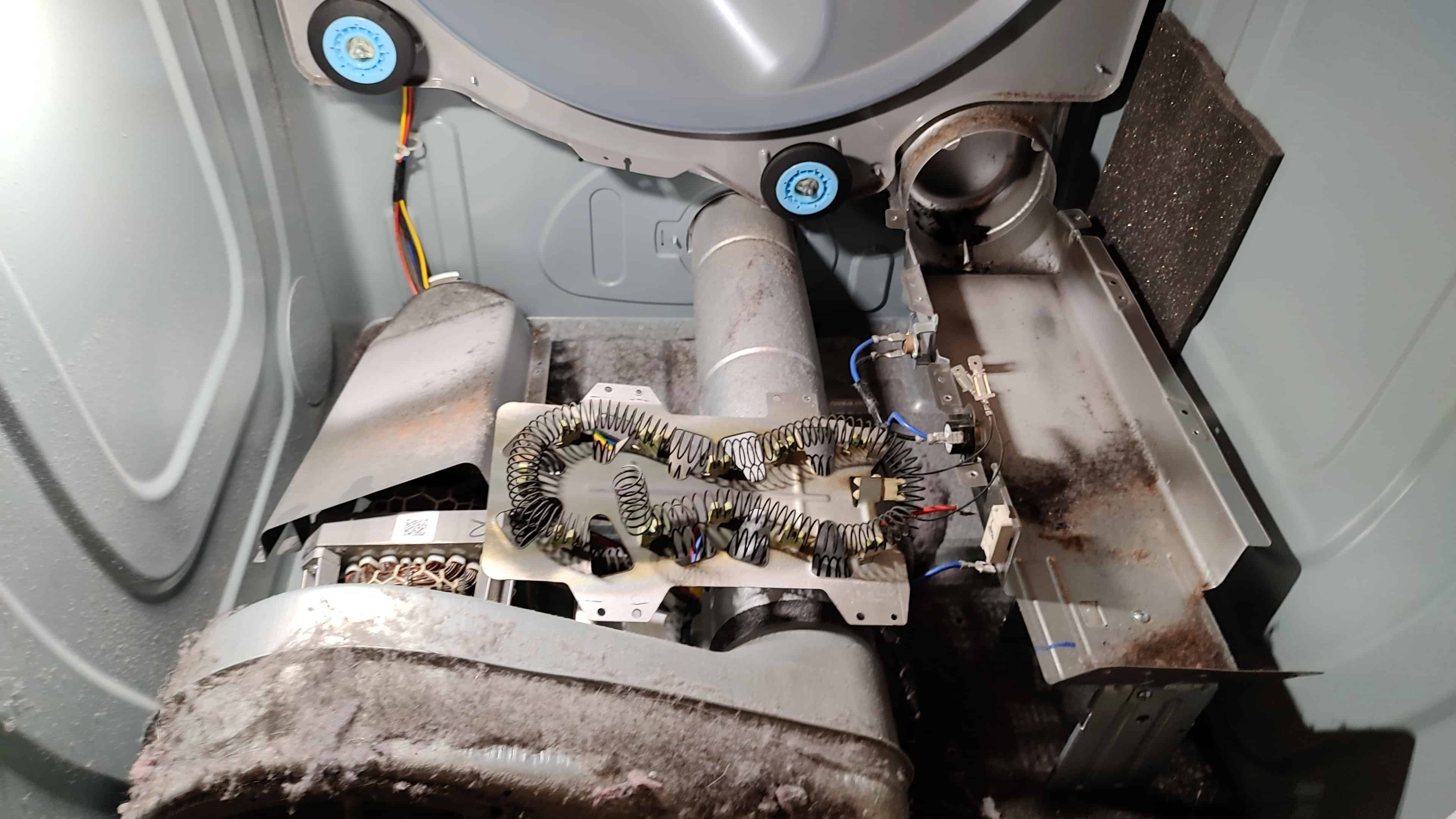Samsung dryer burned heating element before OEM replacement