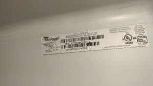 Whirlpool model tag