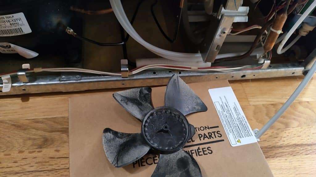 damaged-refrigerator-fan-blade-removed
