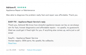 thumbtack-customer-review-easyfix-whirlpool-fridge-repair-vancouver-wa