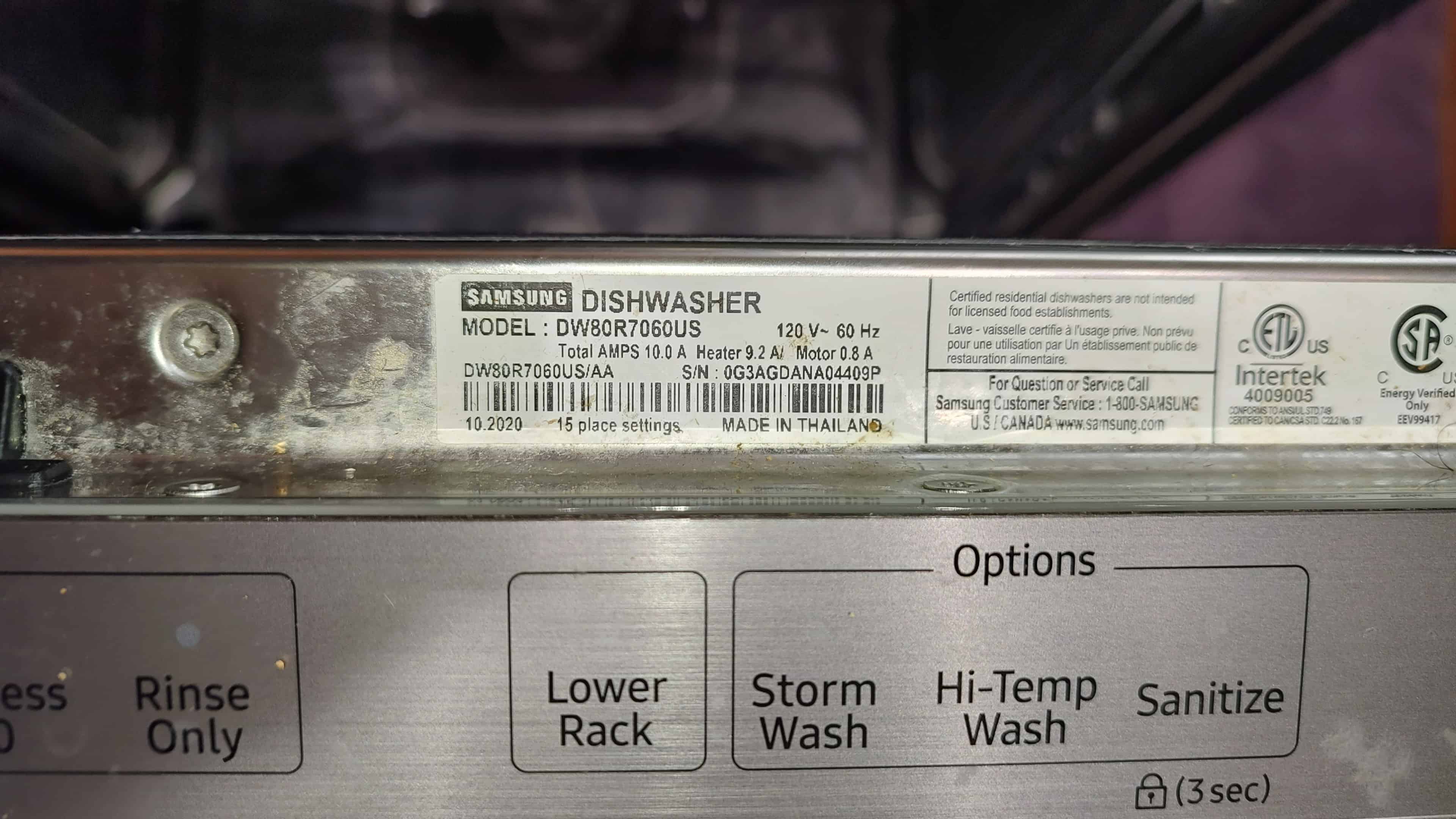 Bosch dishwasher model label for appliance repair in Battle Ground WA