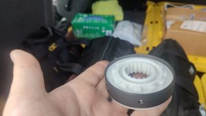 Whirlpool WTW6157PW0 F6E3 Error: Why This Washer Wouldn’t Fill 6 Close-up of a Whirlpool clutch slider removed from washer model WTW6157PW0
