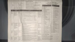 Whirlpool WTW6157PW0 F6E3 Error: Why This Washer Wouldn’t Fill 2 Close-up of the Whirlpool washer service diagnostic sheet showing LED pattern instructions and fault codes
